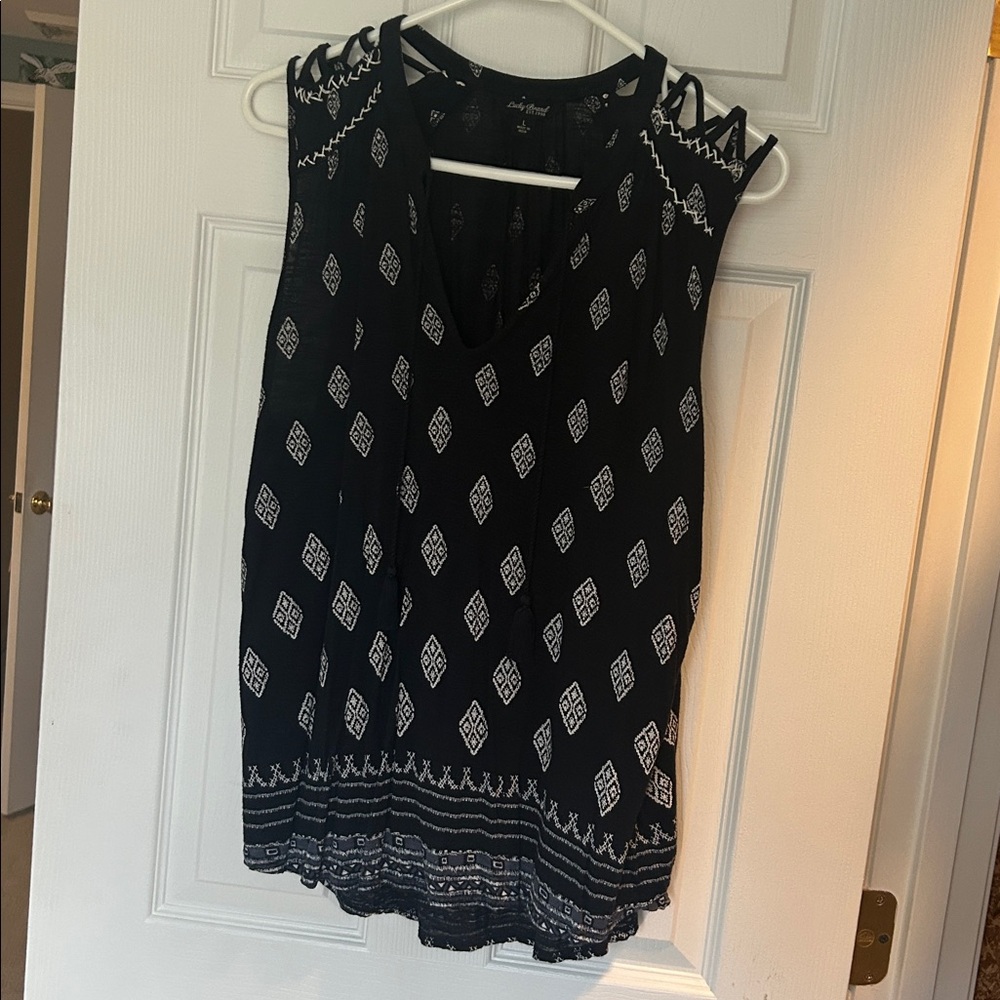 Lucky Brand Womens m Sleeveless‎ Boho Top